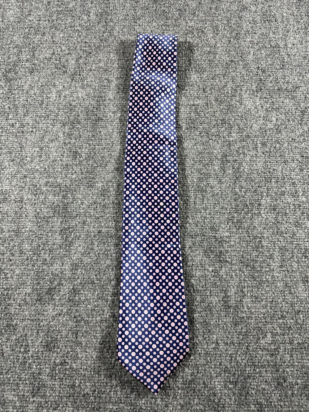 Stefano Ricci Tie Mens 100% Silk Navy Pink Polka Dot Geometric Luxury Italy